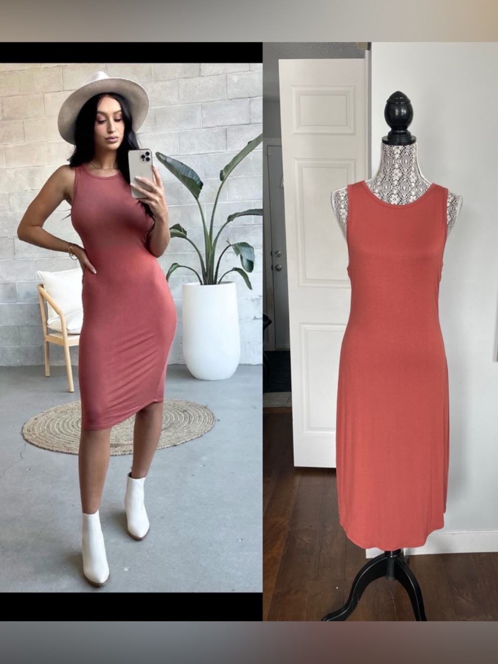 NWT Large Gentle Fawn Stretchy Midi Dress in Paprika. Softest Dress Ever!